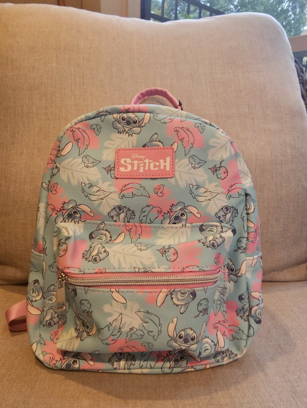 Disney Stitch Small Backpack in Aqua and Pink